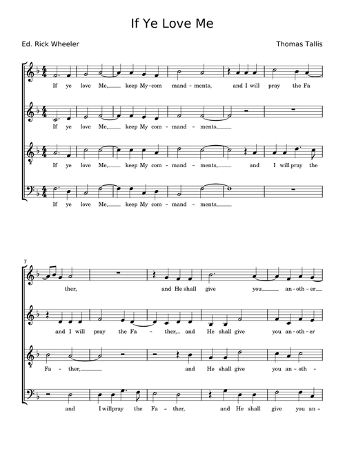 If ye love me - Thomas Tallis