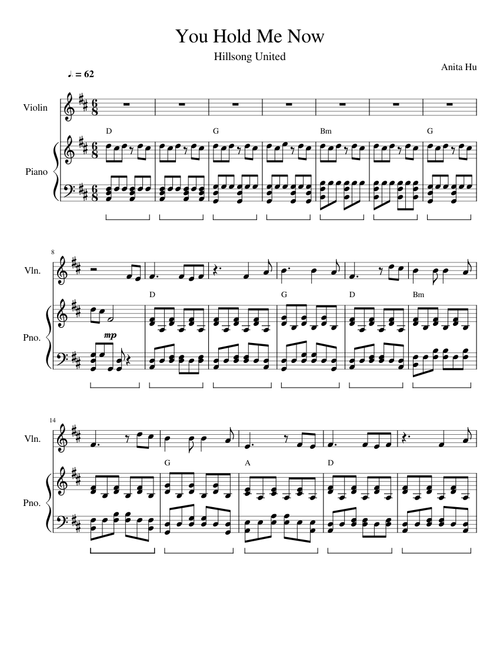 Hillsong United -- You Hold Me Now (piano & violin)