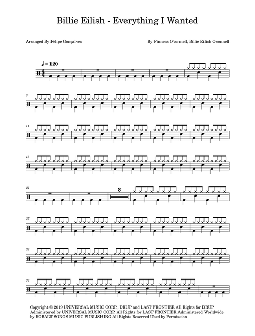 Everything I Wanted (Arr. The Ninja) - Billie Eilish (Drums)