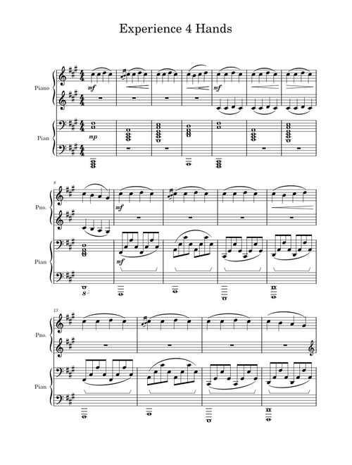 Experience 4 hands op 1 no 2