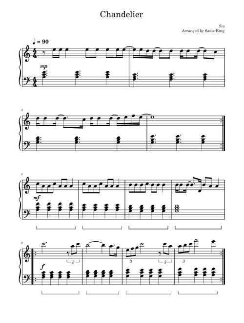 Chandelier - Sia - Easy Piano