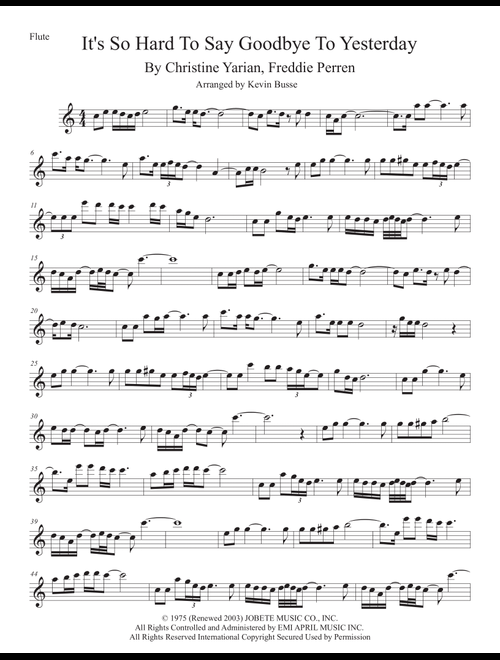 It's So Hard To Say Goodbye To Yesterday (Arr. Kevin Busse) - Boyz Ii Men (Flute Solo)