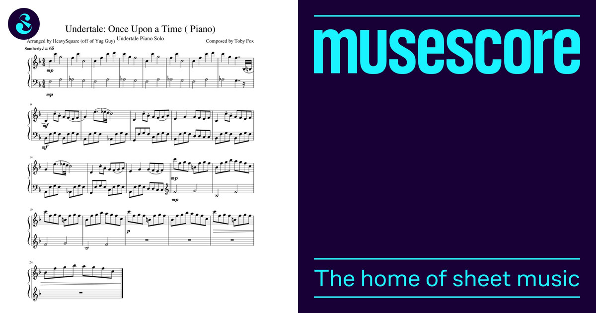 Undertale: Once Upon a Time | Piano Solo Sheet Music for Piano