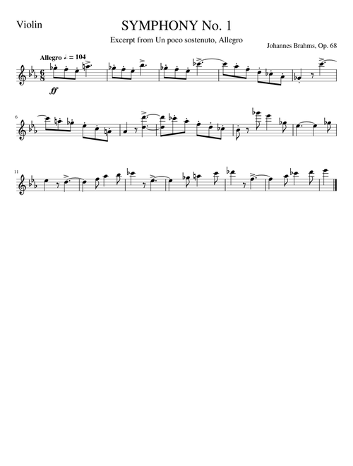 SYMPHONY No. 1 [Excerpt from Un poco sostenuto -- Allegro]
