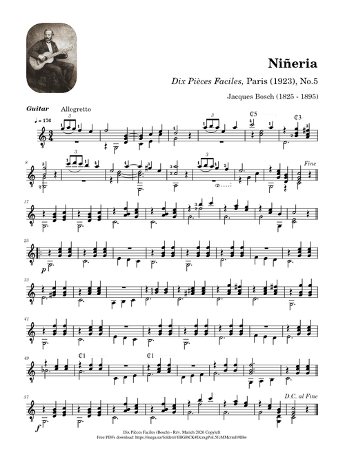 Niñeria – Dix Pièces Faciles, No.5 – Jacques Bosch (1825 - 1895)