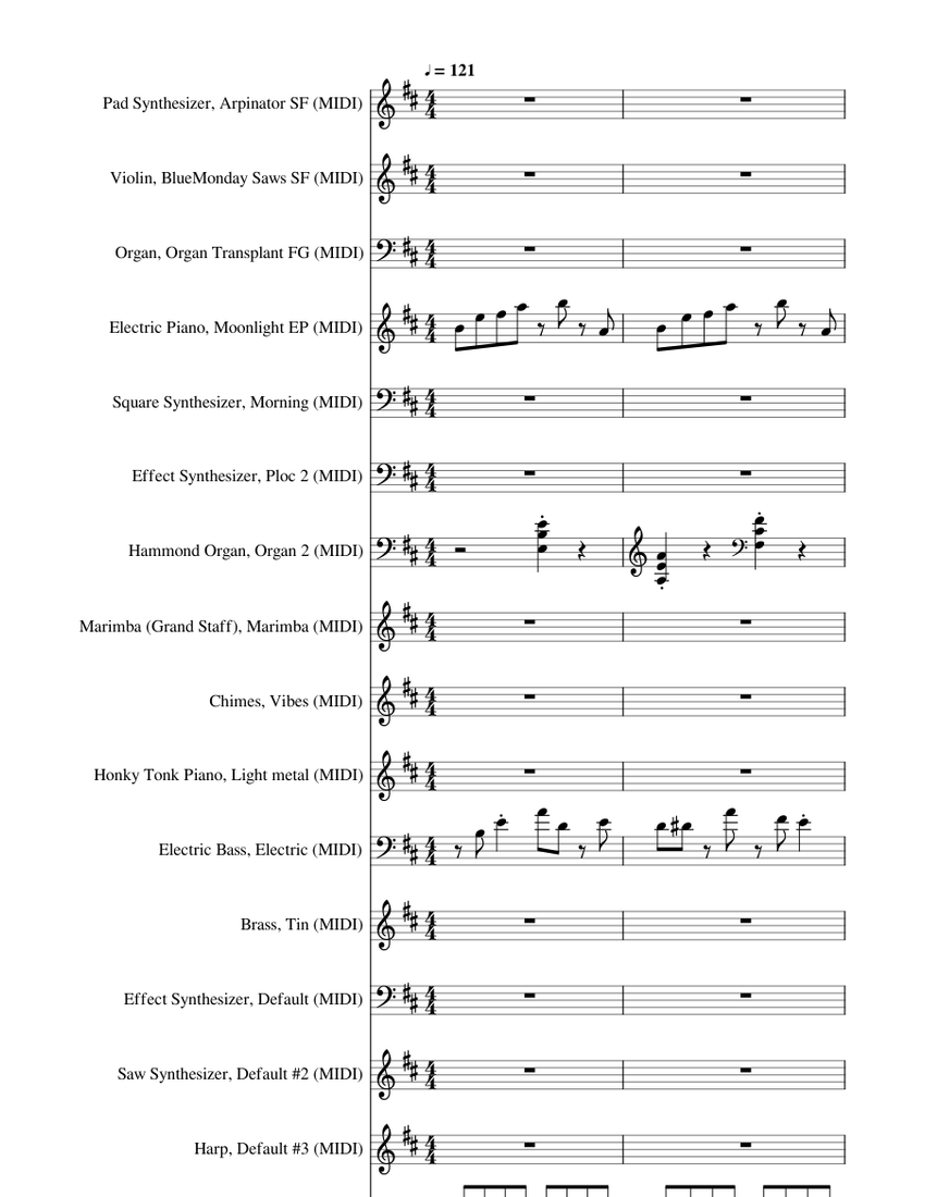 Glacier Sheet music for Piano, Organ, Violin, Bass guitar & more
