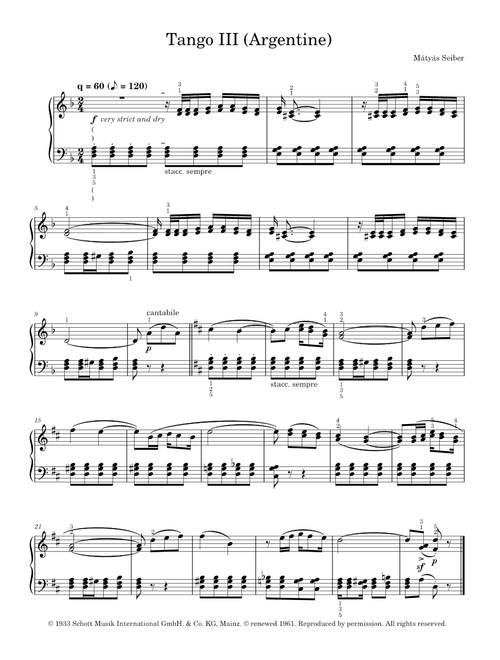 Tango III - Mátyás Seiber (Solo)