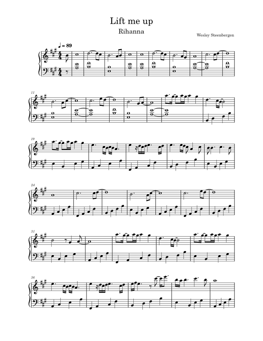 Lift me up Rihanna Sheet music for Piano (Solo)