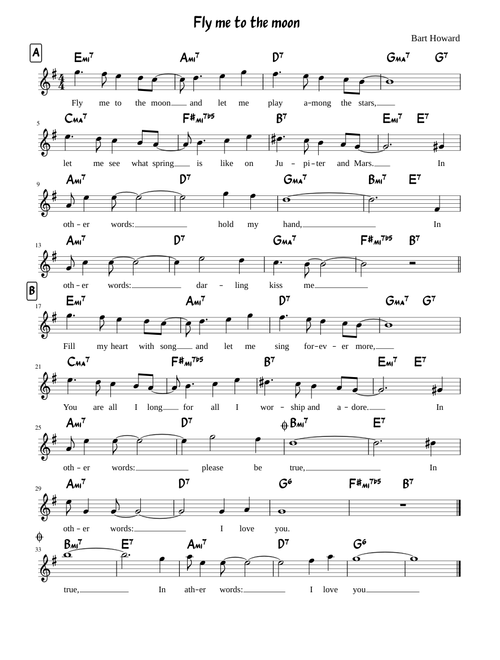 Fly me to the Moon Gmajor