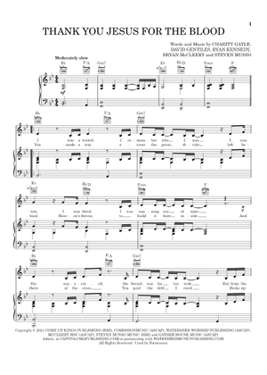 Play Official version of Thank You Jesus for the Blood Sheet Music by ...
