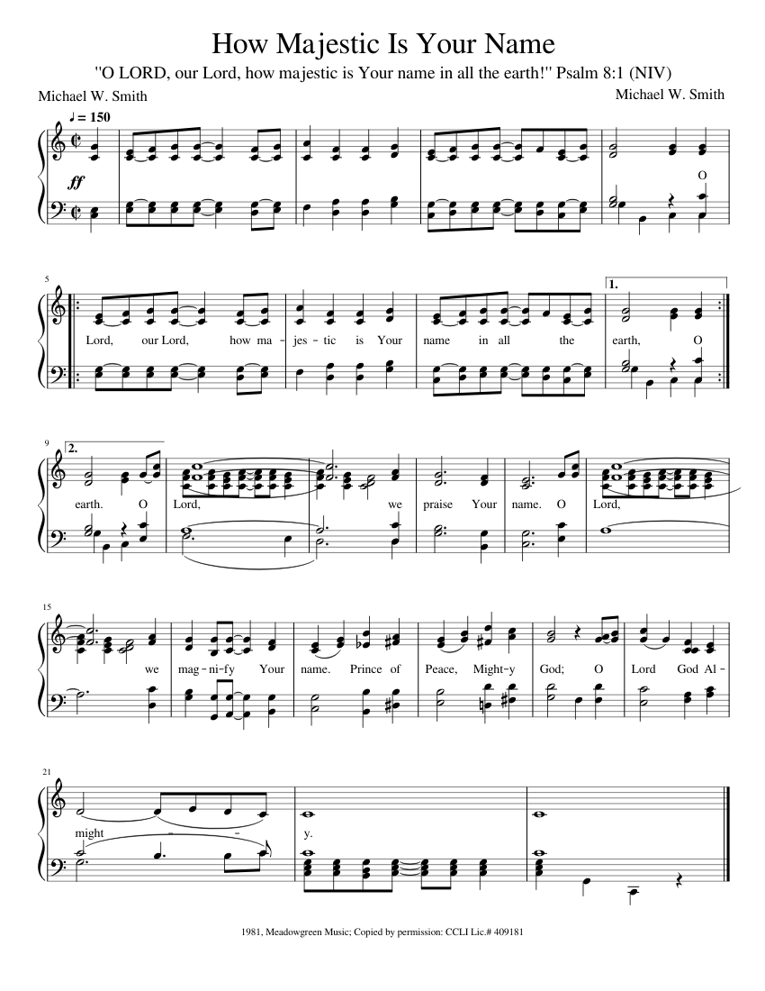 How Majestic Is Your Name Sheet music for Piano (Solo) | Musescore.com