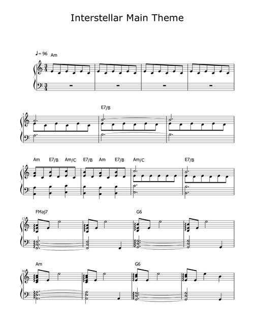 Interstellar Main Theme - Hans Zimmer (Piano Solo)