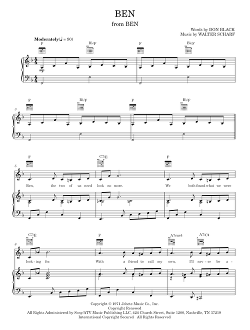 Ben - Michael Jackson (Piano-Vocal-Guitar)