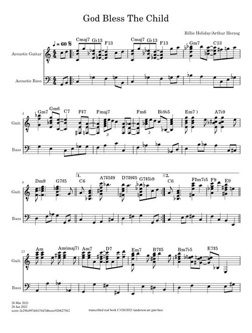 God Bless The Child – Billie Holliday and Arthur Herzog Jr