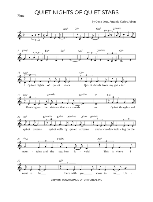 Quiet Nights Of Quiet Stars (Arr. Alex Nunes Rodrigues) - Andrea Bocelli (Flute Solo)