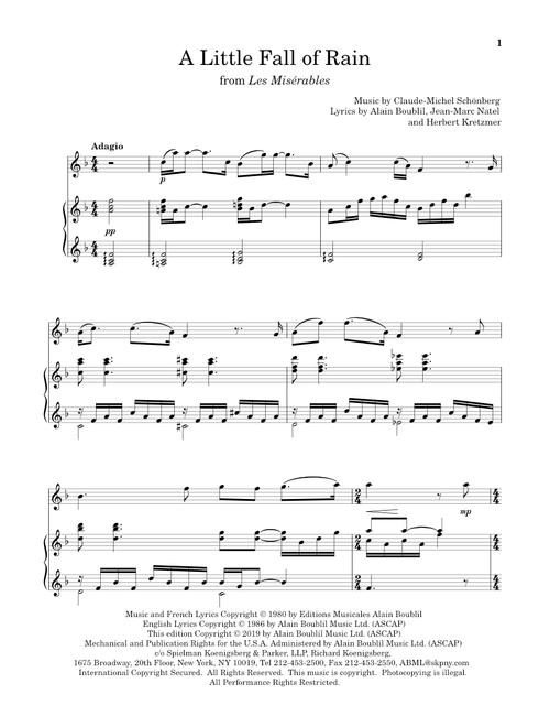 A Little Fall Of Rain (from Les Miserables) - Boublil and Schonberg, Alain Boublil, Jean-Marc Natel (Flute and Piano)