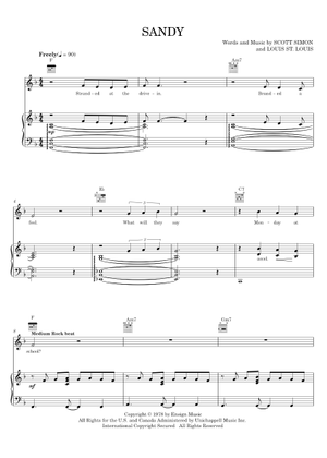 Sandy (from Grease) – Grease Musical, John Travolta Sheet Music for ...