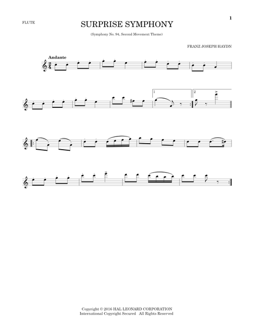 The Surprise Symphony - Franz Joseph Haydn (Flute Solo)