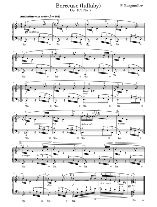 Berceuse - Burgmuller, Op. 109 No. 7
