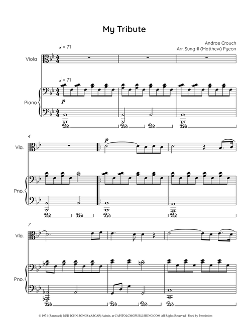 My Tribute (Arr. Sungil (Matthew) Pyeon) - Andrae Crouch (Viola and Piano)