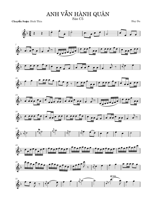 ANH VẪN HÀNH QUÂN – Huy Du - Đinh Thìn