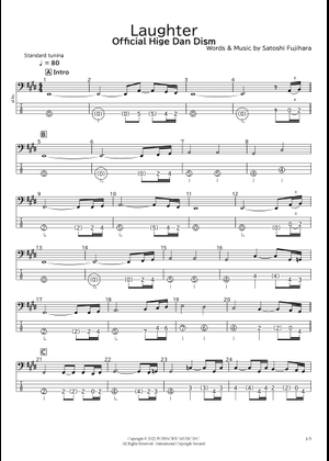 Laughter/Official髭男dism Sheet Music for Piano, Saxophone