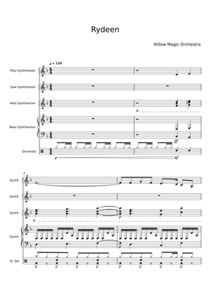 Rydeen - Yellow Magic Orchestra Sheet Music for Bass guitar, Drum