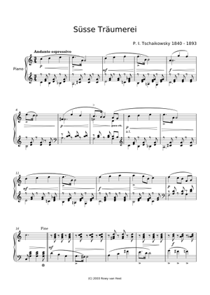 Sweet Dreams - Tchaikovsky Sheet Music for Piano (Solo) easy