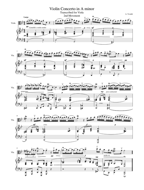 Violin Concerto in A minor op 3 no 6 - 2nd Movement