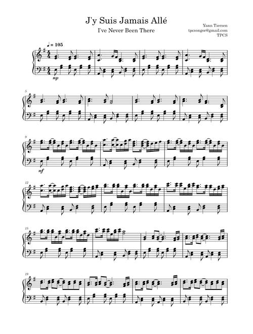 J'y suis jamais alle – I've Never Been There – Yann Tiersen