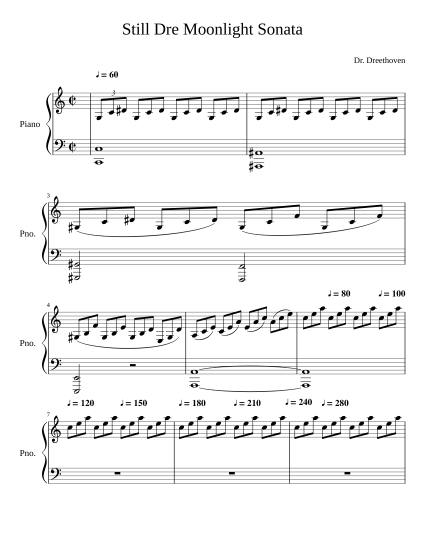 Still Dre Moonlight Sonata Sheet music for Piano (Solo)