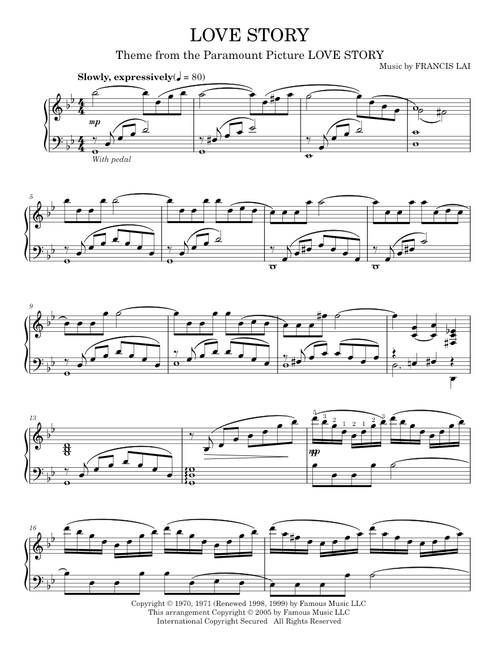 Love story - Francis Lai (Piano Solo)