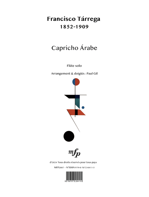 TARREGA – Capricho Arabe | Flûte solo | PDF (Arr. Paul Gil) - Francisco Tarrega (Flute Solo)