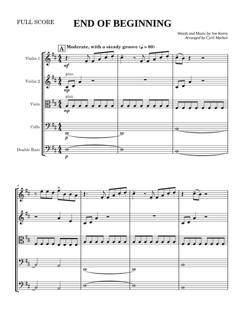 End Of Beginning – Djo for String Quintet