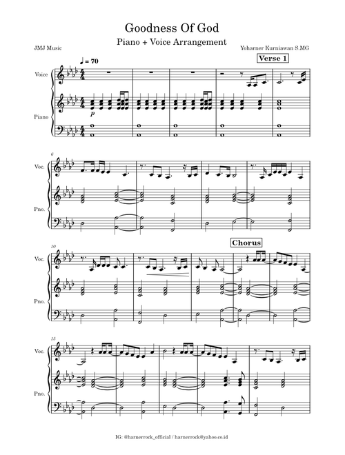 Goodness of god – Bethel Music Goodness of God (piano/voice arrangement)