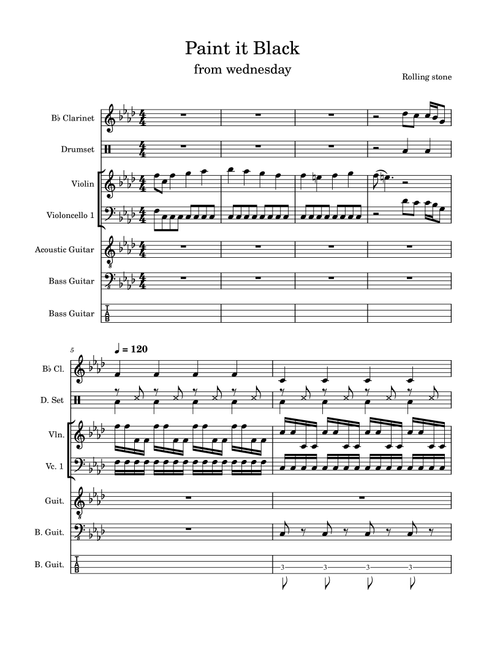 Paint It, Black (Arr. Cassidy Jeffery) - Rolling Stones (Small Ensemble)