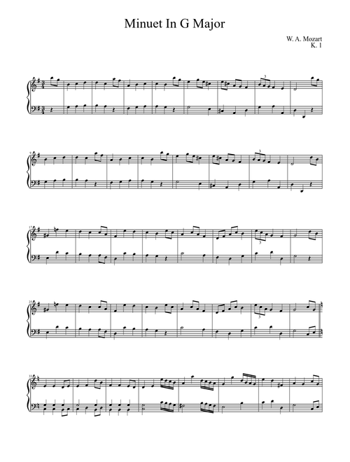 Mozart - Minuet & Trio - K. 1