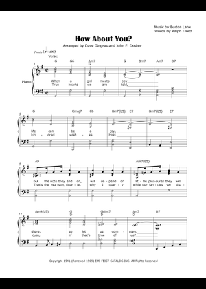 How about You/ Jazz piano/ Burton Lane Sheet Music for Piano (Solo