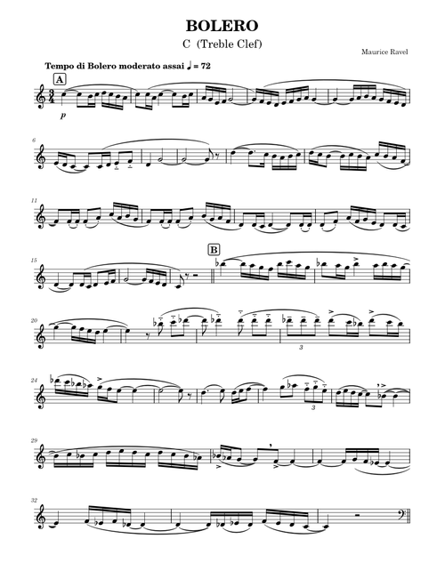 Ravel - Bolero (Main Themes Transpositions)
