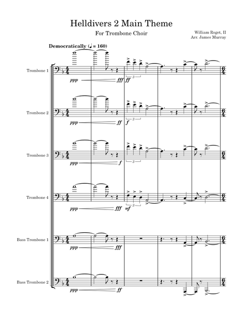 Helldivers 2 Main Theme - "A Cup Of Liber-Tea" – II Wilbert Roget Helldivers 2 Main Theme for Trombone Choir