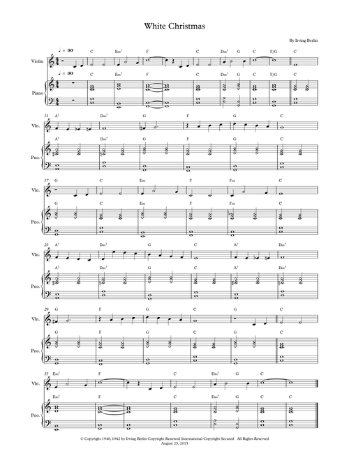 White Christmas (Arr. Wesley S. SIlva) - Dave Koz & Kelly Sweet (Violin and Piano)