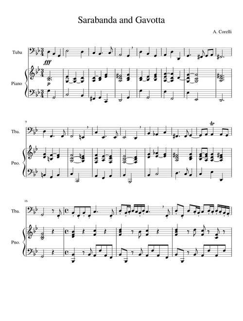 Sarabanda and Gavotta (Tuba+ Piano)