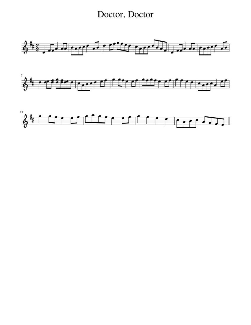 Doctor, Doctor Sheet Music for Piano (Solo) easy | MuseScore.com