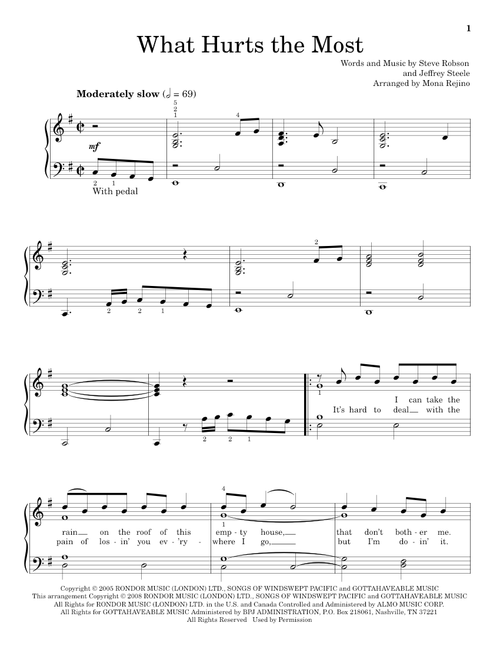 What Hurts The Most (Arr. Mona Rejino) - Rascal Flatts, Hal Leonard Student Piano Library (Educational Piano)