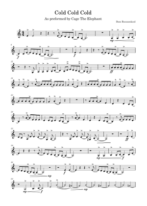 Cold Cold Cold By Cage the Elephant | Arr. for Jazz Ensemble by Jackson ...