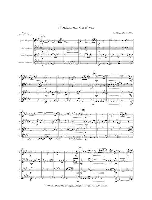 I'll Make A Man Out Of You (Arr. Claire Tomsett-Rowe) - David Zippel, Matthew Wilder (Woodwind Ensemble)