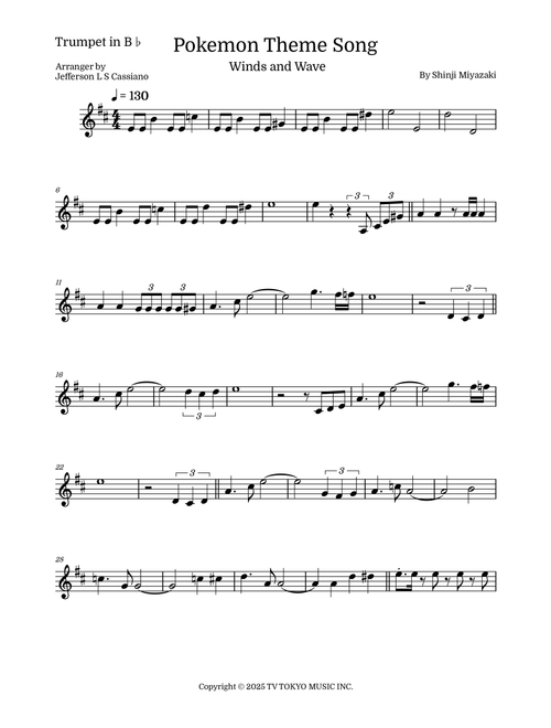 Pokemon (Arr. Jefferson LS Cassiano) - Shinji Miyazaki (Trumpet Solo)