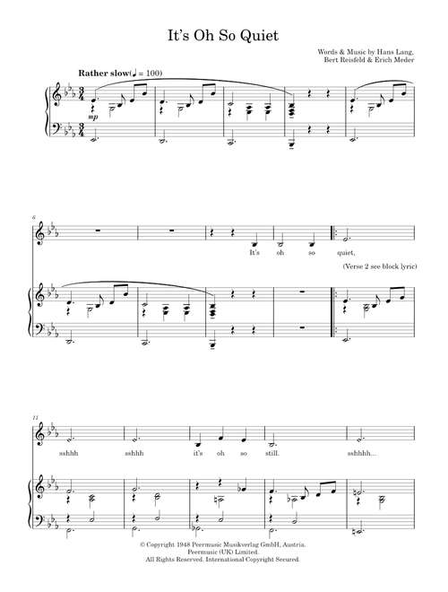It's Oh So Quiet - Bjork, Lisa Ekdahl (Piano Vocal)
