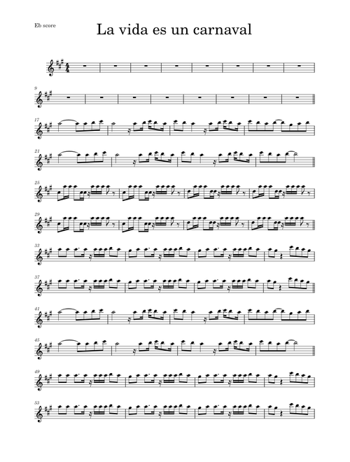 La vida es un carnaval (ALTO SAX RMX)