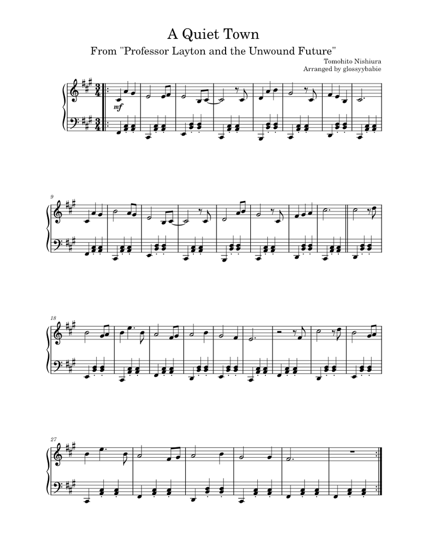 A Quiet Town Tomohito Nishiura Professor Layton and the Lost Future